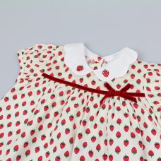 K34212: Baby Girls Lined Dress With Embroidery Detail  (1-2 Years)